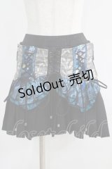 Qutie Frash / コルセット風ミニスカート  黒×青 H-25-05-02-017-QU-SK-KB-ZH