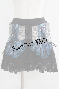Qutie Frash / コルセット風ミニスカート  黒×青 H-25-05-02-017-QU-SK-KB-ZH