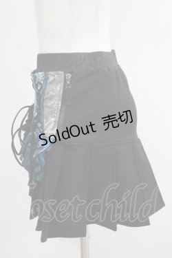 画像2: Qutie Frash / コルセット風ミニスカート  黒×青 H-25-05-02-017-QU-SK-KB-ZH