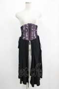 Qutie Frash / ロングオーバーコルセット  黒×紫 H-25-05-02-022-QU-ZA-KB-ZH