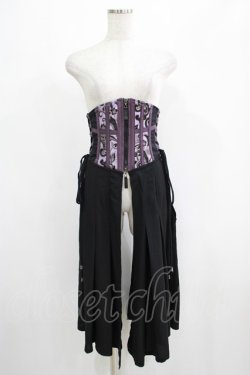 画像1: Qutie Frash / ロングオーバーコルセット  黒×紫 H-25-05-02-022-QU-ZA-KB-ZH