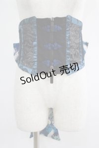 Qutie Frash / 2015プレミアム-リボンコルセット  黒×青 H-25-05-02-024-QU-ZA-KB-ZH