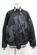 Qutie Frash / 和柄スカジャン  ブラック H-25-05-02-026-QU-JA-KB-ZH