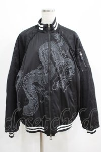 Qutie Frash / 和柄スカジャン  ブラック H-25-05-02-026-QU-JA-KB-ZT-C041