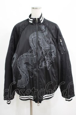 画像1: Qutie Frash / 和柄スカジャン  ブラック H-25-05-02-026-QU-JA-KB-ZT-C041