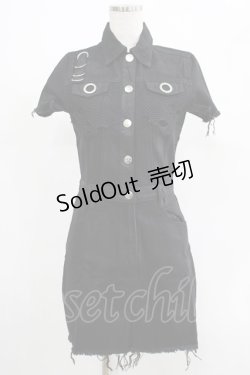 画像1: KILL STAR / Ree-Vival Denim Dress XS ブラック H-25-05-03-1004-SL-OP-KB-ZH