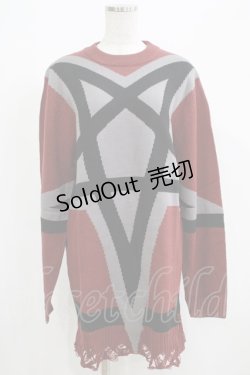 画像1: 【SALE】KILL STAR / Star Crux Knit Sweater S ボルドー H-25-05-03-1052-SL-TO-KB-ZT156