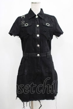 画像1: KILL STAR / Ree-Vival Denim Dress S ブラック H-25-05-03-1006-SL-OP-KB-ZH