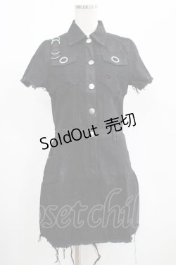 画像1: KILL STAR / Ree-Vival Denim Dress S ブラック H-25-05-03-1006-SL-OP-KB-ZI