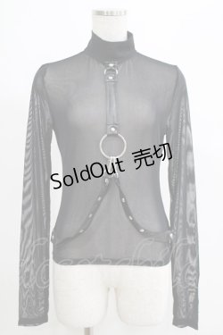 画像1: KILL STAR / Mock Widow Mesh Top S ブラック H-25-05-03-1053-SL-TO-KB-ZH