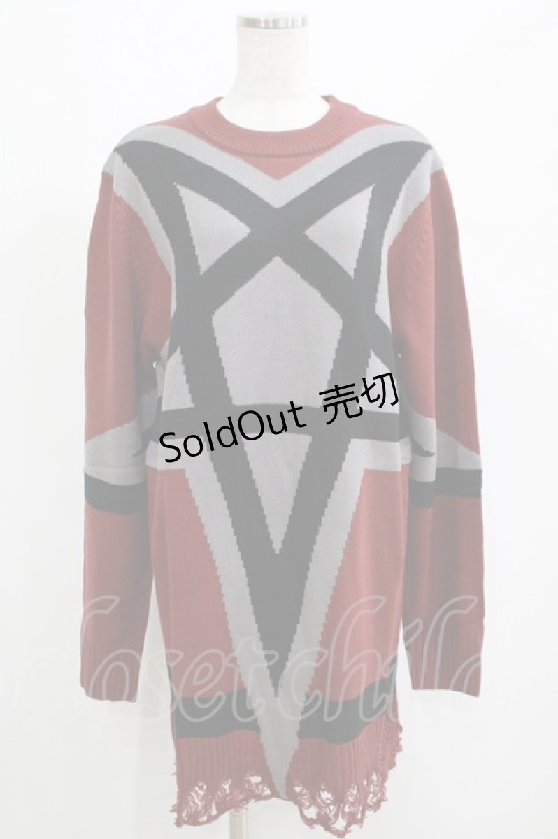 画像1: 【SALE】KILL STAR / Star Crux Knit Sweater S ボルドー H-25-05-03-1055-SL-TO-KB-ZT234 (1)