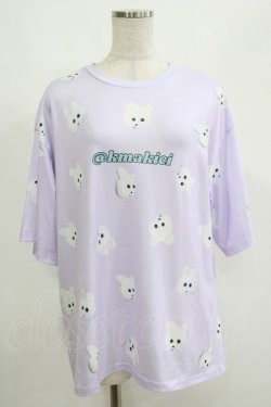 画像1: ACDC RAG / くまきちTシャツ  ラベンダー H-25-05-03-1067-PU-TO-KB-ZH