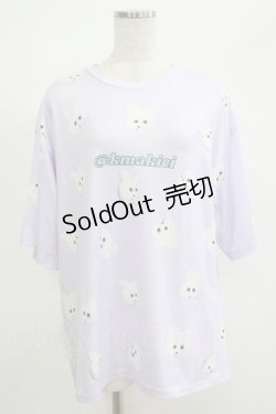 画像1: ACDC RAG / くまきちTシャツ  ラベンダー H-25-05-03-1067-PU-TO-KB-ZH