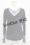 Qutie Frash / クロスインナーT  黒×青 H-25-05-03-1068-QU-TO-KB-ZH