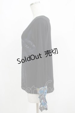 画像2: Qutie Frash / クロスインナーT  黒×青 H-25-05-03-1068-QU-TO-KB-ZH