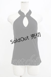 Qutie Frash / チャイナホルターキャミ  黒 H-25-05-03-1069-QU-TO-KB-ZH
