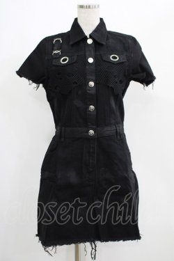 画像1: KILL STAR / Ree-Vival Denim Dress M ブラック H-25-05-03-1008-SL-OP-KB-ZH