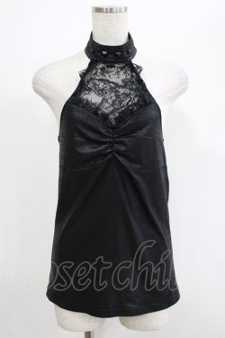 画像1: Qutie Frash / ホルターキャミ  黒 H-25-05-03-1071-QU-TO-KB-ZH