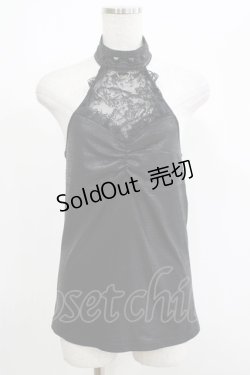 画像1: Qutie Frash / ホルターキャミ  黒 H-25-05-03-1071-QU-TO-KB-ZH
