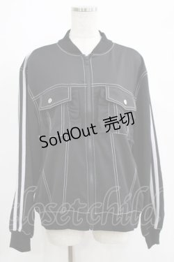 画像1: Candy Stripper / FRILL JERSEY BLOUSON  ブラック H-25-05-03-1009-PU-JA-KB-ZH