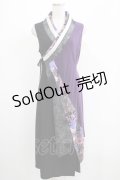 Qutie Frash / 着物チュニック  黒×紫 H-25-05-03-1014-QU-TO-KB-ZH