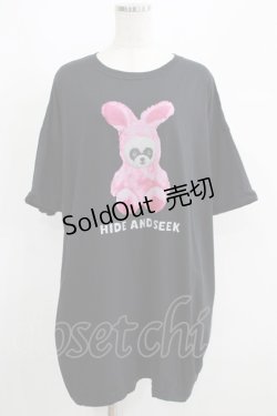 画像1: Candy Stripper / HIDE AND SEEK BIG BIG Tシャツ  黒 H-25-05-03-1017-PU-TO-KB-ZH