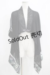 Qutie Frash / 和柄切替ボレロカーデ  黒 H-25-05-03-1023-QU-TO-KB-ZH
