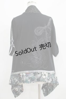 画像3: Qutie Frash / 和柄切替ボレロカーデ  黒 H-25-05-03-1023-QU-TO-KB-ZH