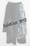 Qutie Frash / 袴パンツ  黒×緑 H-25-05-03-1024-QU-PA-KB-ZH
