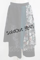 Qutie Frash / 袴パンツ  黒×緑 H-25-05-03-1024-QU-PA-KB-ZH