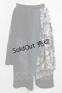 Qutie Frash / 袴パンツ  黒×緑 H-25-05-03-1024-QU-PA-KB-ZH