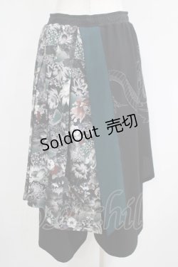 画像3: Qutie Frash / 袴パンツ  黒×緑 H-25-05-03-1024-QU-PA-KB-ZH
