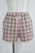 Candy Stripper / COZY CHECK SHORTパンツ 2 ピンクベージュ H-25-05-03-1027-PU-PA-KB-ZH