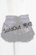 Qutie Frash / レースフリルインナーパンツ付スカート  黒×紫 H-25-05-03-1030-QU-SK-KB-ZH