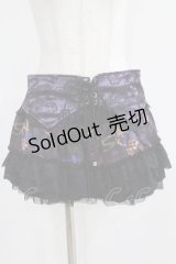 Qutie Frash / レースフリルインナーパンツ付スカート  黒×紫 H-25-05-03-1030-QU-SK-KB-ZH