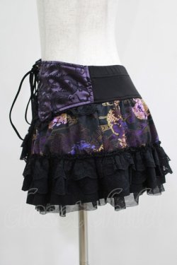 画像2: Qutie Frash / レースフリルインナーパンツ付スカート  黒×紫 H-25-05-03-1030-QU-SK-KB-ZH
