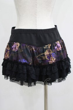 画像3: Qutie Frash / レースフリルインナーパンツ付スカート  黒×紫 H-25-05-03-1030-QU-SK-KB-ZH