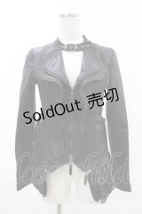 Qutie Frash / ダブルカラーライダースジャケット  黒 H-25-05-04-046-QU-JA-KB-ZH