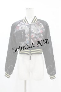 Qutie Frash / カジュアルジャージスカジャン  黒 H-25-05-04-049-QU-JA-KB-ZH