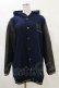 画像1: elements,H / レザー切替フードブルゾン HOMME ネイビー H-25-05-04-1024-PU-JA-KB-ZH (1)