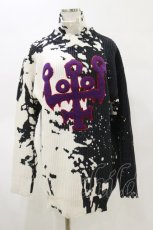 画像1: 【SALE】KILL STAR / Slime Time Knit Sweater XS 白×黒 H-25-05-04-1040-SL-TO-KB-ZT382 (1)