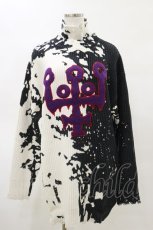 画像1: 【SALE】KILL STAR / Slime Time Knit Sweater XS 白×黒 H-25-05-04-1043-SL-TO-KB-ZT379 (1)