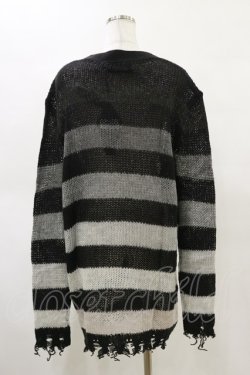 画像2: KILL STAR / Stripe Of Evil Cardigan XS ブラック H-25-05-04-1044-SL-TO-KB-ZH
