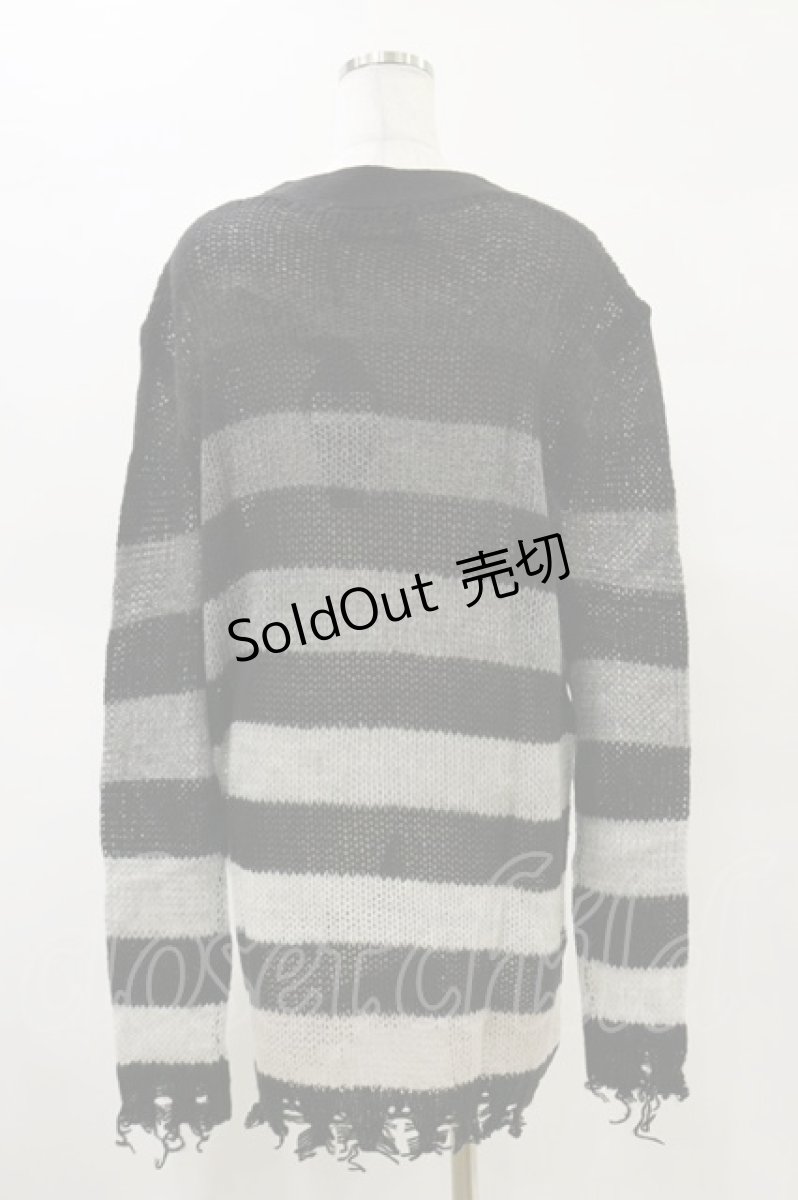画像2: 【SALE】KILL STAR / Stripe Of Evil Cardigan XS ブラック H-25-05-04-1045-SL-TO-KB-ZT389 (2)