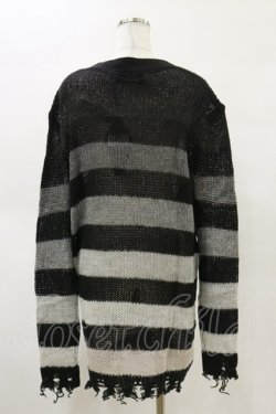 画像2: KILL STAR / Stripe Of Evil Cardigan XS ブラック H-25-05-04-1045-SL-TO-KB-ZH