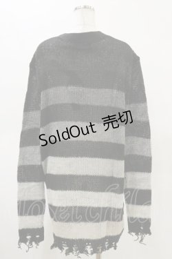画像2: 【SALE】KILL STAR / Stripe Of Evil Cardigan XS ブラック H-25-05-04-1046-SL-TO-KB-ZT389