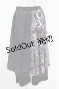 Qutie Frash / 8分丈ハカマパンツ  黒×和柄目玉紫 H-25-05-04-009-QU-PA-KB-ZH