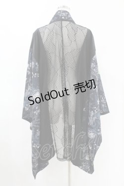 画像2: Qutie Frash / バックメッシュ着物カーディガン  黒×紺 H-25-05-04-014-QU-TO-KB-ZH