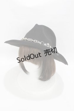 画像1: SEX POT ReVeNGe / チェーンチャーム付ハット  黒 H-25-05-04-003-SP-AC-KB-ZH