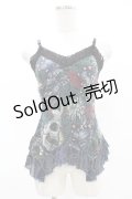 Qutie Frash / 和柄キャミ  紺 H-25-05-04-024-QU-TO-KB-ZH
